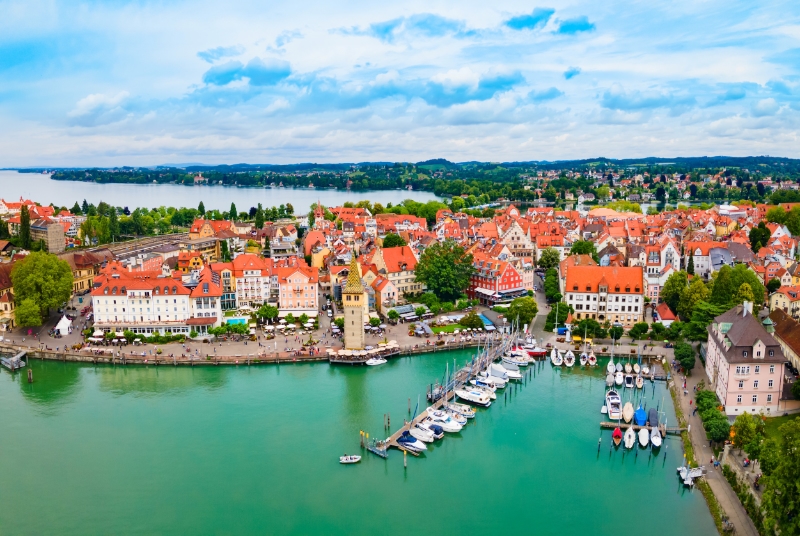 Lindau haven vanuit de lucht